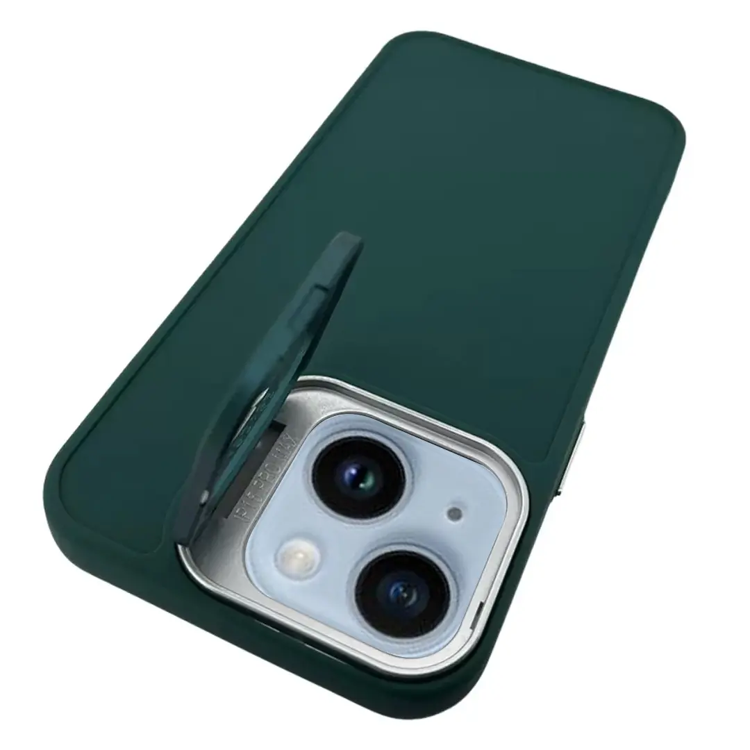 iPhone 15/iPhone 14/iPhone 13 Camera Stand Eco Case Dark Green